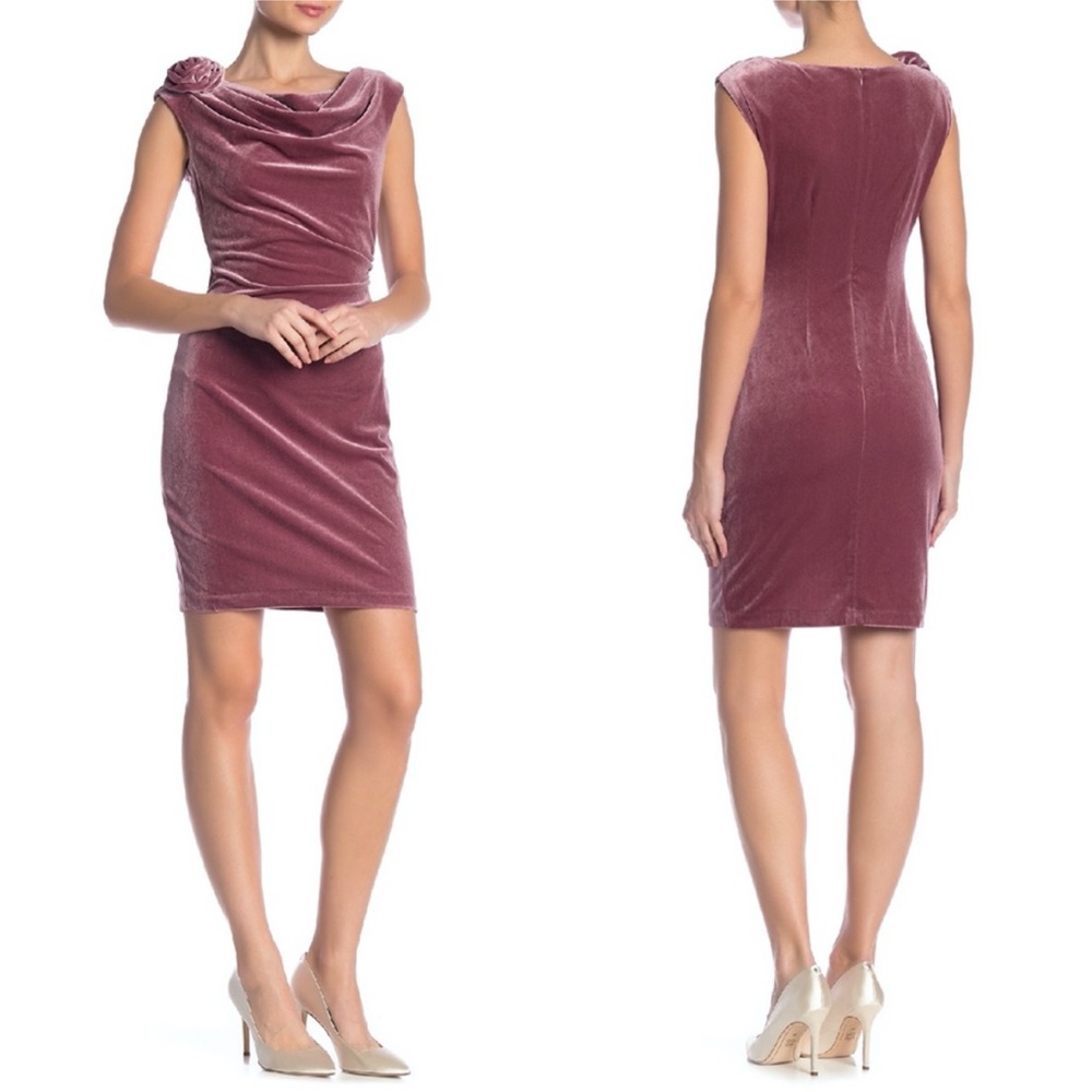 NWT Eliza J Mauve Velvet Mini Dress